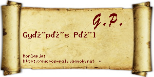 Gyöpös Pál névjegykártya